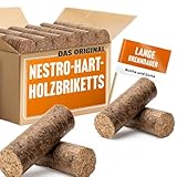 Holzbrikett, NESTRO Hartholzbriketts 30 kg Buche/Eiche – Premium Brikett für Kamin & Ofen |...