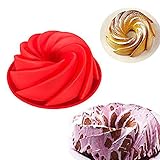 Chige Spiral-Kuchenform, 23,9 cm, Silikon-Backform, lebensmittelecht, BPA-frei, nicht klebrige Form,...