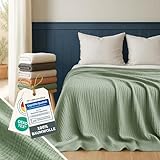 Blumtal Tagesdecke Baumwolle 200x230 cm - Musselin Decke Oeko-TEX zert. - Bettüberwurf 200x230 -...