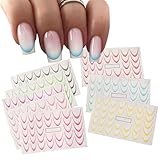 French Maniküre Nagelstickers - 8 Stück Selbstklebende Maniküre Aufkleber | Langlebige...