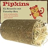 Pipkins XL-Heurolle mit Timothy-Heu-Leckerli für Kleintiere – ideales Kaninchenfutter,...