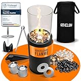 ATHELON® Ethanol Kamin [80x26x26cm] - Bioethanol Standkamin mit Langer Brenndauer & verstellbaren...