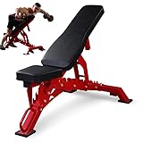 Schnell zusammenklappbare, verstellbare Hantelbank, 590 kg Kapazität für Ganzkörpertraining zu...