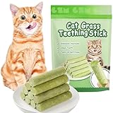 OSDUE 6 Stück Katzengras Snack, Cat Grass Teething Stick, Katzengras Sticks Gefriergetrocknet...