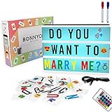 Light Box mit Farbwechsel, 400 Buchstaben und Emojis, Fernbedienung, 2 Stifte - BONNYCO | Ä Ö Ü...