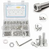 WZHUIDA 1080 Stück M3 Schrauben Set, 6mm-50mm, Edelstahl Sechskopf-Knopf Zylinderkopfschrauben mit...