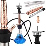 RMAN® Shisha Wasserpfeife Mini Hookah Aluminium Klein Shisha Set Komplett mit Silikonschlauch...