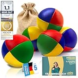 all Kids United® Jonglierbälle im 5er Set; Professionelles Jonglierball-Set im Jute-Beutel; Weiche...