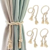 4 Stück Vorhangseil Raffhalter, Raffhalter Vorhang Seil Curtain Rope Buckle Handgemachte Vorhang,...