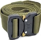 Hochwertiger Gürtel mit Metallschnalle., Olivgrün,