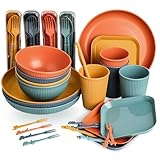 Sour Lemon Camping Geschirr Set, 52 Teiliges Unzerbrechliches Geschirr Set, Unzerbrechlich Picknick...