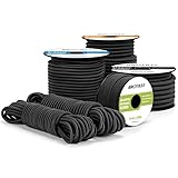 Brotree Gummiseil Expanderseil 4mm x 10m Schwarz - Planenseil Spanngummi Spannseil Wetterfest für...