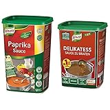 Knorr Paprika Sauce (pikant- fruchtiger Paprikageschmack) 1er Pack (1 x 1 kg) & Delikatess Sauce zu...