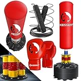 KESSER® Boxsack Set stehend Erwachsene mit Boxhandschuhe + Springseil, Kickboxsack, Freistehender...