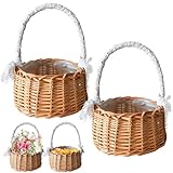 Dtoterul Blumenkorb Hochzeit 2 Stück Mini Geflochtener Blumenkorb Kleiner Weidenkorb Rattankorb...