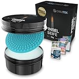 CreaTek Premium Pinselseife 50g + praktische Silikon Reinigungsmatte für tiefenwirksame Reinigung -...