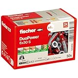 fischer DuoPower 6 x 30 S, Universaldübel mit Sicherheitsschraube, 2-Komponenten-Dübel,...