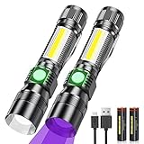 Karrong LED Taschenlampe USB Aufladbar Magnet Schwarzlicht, 395nm UV Lampe Ultraviolette Licht 7...