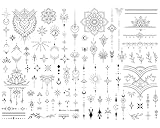 Sugeru 4 Bögen Temporäre Tattoos 2 Wochen, Fake Tattoos mit Coole Motive, Klebetattoos Erwachsene...