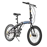 LSLIFE 20 Zoll Klappfahrrad für Erwachsene 7-Gang Shimano Antrieb Klappfahrrad Leicht Aluminium...