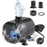 EXLECO Teichpumpe Filterpumpe 3000L/H Wasserpumpe Bachlaufpumpe Springbrunnenpumpe mit Filter 55W...
