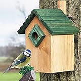 zooprinz Stabiler Nistkasten für Wildvögel/Gartenvögel mit sicherem Schutz gegen Nesträuber –...