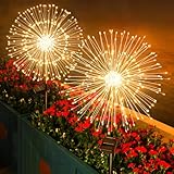 Solarlampen für Außen Garten, 2 Stück 120 LED Warmweiß Gartendeko Solarleuchten für Außen 8...