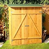 Mucola Gerätehaus Gartenschrank 162x140x75 cm Geräteschuppen Holz Gartenhaus für Garten, Terrasse...