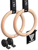 GORNATION Turnringe Holz, Gym Rings, Ringe für Calisthenics, Turnen, Fitness, Sport, Olympische...