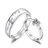 Vipfashion797 Herz Ring Partnerringe Silber 925 Set 2 Ring Trauringe Freundschaftsringe