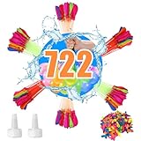 500 Stück Wasserbomben Selbstschließend & Schnellfüller, Wasserbomben Pumpe Kompatibel,...