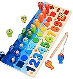 MagicLernspielzeug - Montessori Holzspielzeug für Kinder - Magnetisches Angelspiel aus Holz, zum...