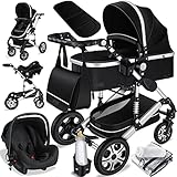 KESSER® Loops 3 in 1 Kinderwagen Kombikinderwagen Komplett-Set inkl. Babywanne & Buggy Sportsitz &...