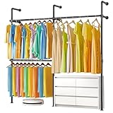 FTEYUET Kleiderständer Wandmontage - Offener Kleiderschrank Kleiderstange zur Wandmontage,...