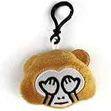 Emoji Schlüsselanhänger AFFE Augen ZU Smiley aus Plüsch See-No-Evil Monkey schämen Facepalm...