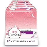 Camelia Maxi Binden Nacht, Selbstklebend, 5 x 16 Stück
