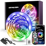 Macchiatto LED Strip 10m, LED Band 10m RGB Bluetooth LED Streifen mit Fernbedienung und APP,...