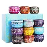 Soulpala 12 Duftkerzen Geschenk Set 100% Natürliche SojaWachs-Kerze 12 Verschiedene Aroma Kerzen...