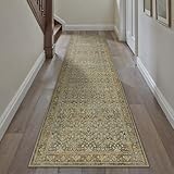 PureCozy Vintage Braun Teppich Flur 60x240cm Waschbar rutschfest für Wohnzimmer Schlafzimmer Balkon...