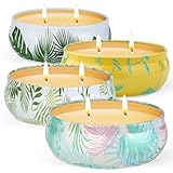 Citronella Kerze Outdoor Groß 4x180g Sojawachs - 250h Brenndauer mit 2-Docht System -Outdoor Kerze...
