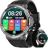 IOWODO Smartwatch Herren mit Telefonfunktion,1,39'' Fitnessuhr mit Herzfrequenz SpO2 Schrittzähler...