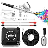 Oasser Airbrush Set 36 PSI mit Kompressor Double Action-Airbrush-Pistole und Zubehör für Modellbau...