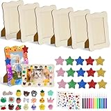 FYSL 6er-Set Holzbilderrahmen zum Bemalen für Kinder (14x19cm) | Bilderrahmen Bastelset mit 12...