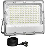 MEEKBOS LED Strahler Außen 150W, Superhell 15,000LM LED Fluter mit Stecker, Flutlichtstrahler,6500K...