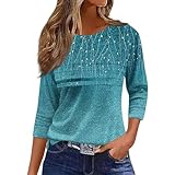 Generisch Seidenbluse Damen Elegant,Elegantes Damen 3/4 Arm Bluse Top Lässiges Oberteil Mit...