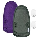 Belmalia 2x Peeling-Handschuh aus Naturfaser | Body Scrub Schwamm entfernt Abgestorbene Haut |...