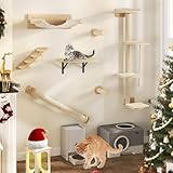 YITAHOME 7PCS Kletterwand Katzen, Katzen-Wandmöbel aus Holz, Katzen-Kletterbaum mit 3...