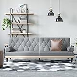 MOBCANT Schlafsofa mit Armlehnen Hellgrau Stoff Wohnlandschaft Couchgarnitur Modulares Sofa...