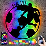 LEON FOLIEN RGB Led Wand Lampe Fußball Nachtlicht Schlummerlicht Geschenk Deko personalisiert mit...