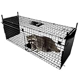 Thealyn Tierkäfig Falle 80 X 33 X 27 cm Doppeltür Tierkäfig Falle Metall Falle Käfig Humane...